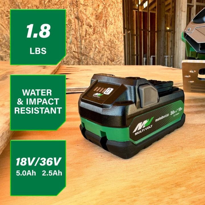 Metabo 18V/36V MultiVolt Lithium Ion Water & Impact Resistant Battery