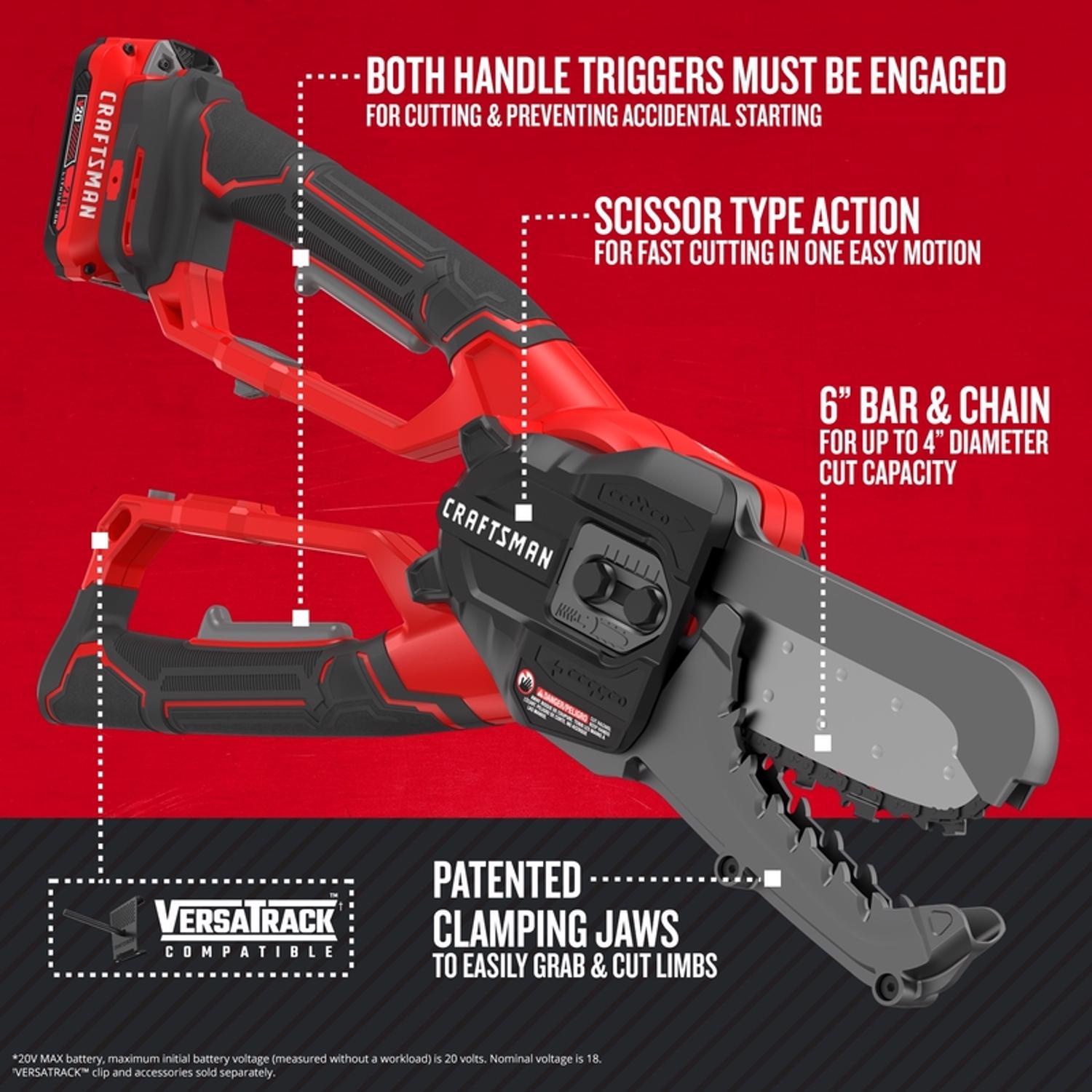 Craftsman V20 CMCCSL621D1 6 in. Battery Lopper Kit (Battery & Charger)