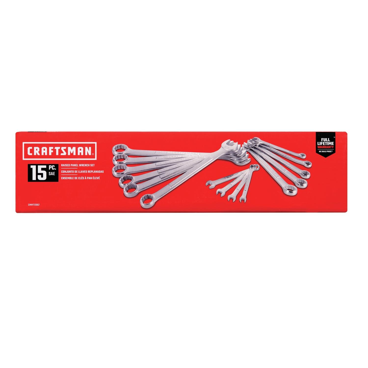 CRAFTSMAN 12 Point SAE Combination Wrench Set 15 pc