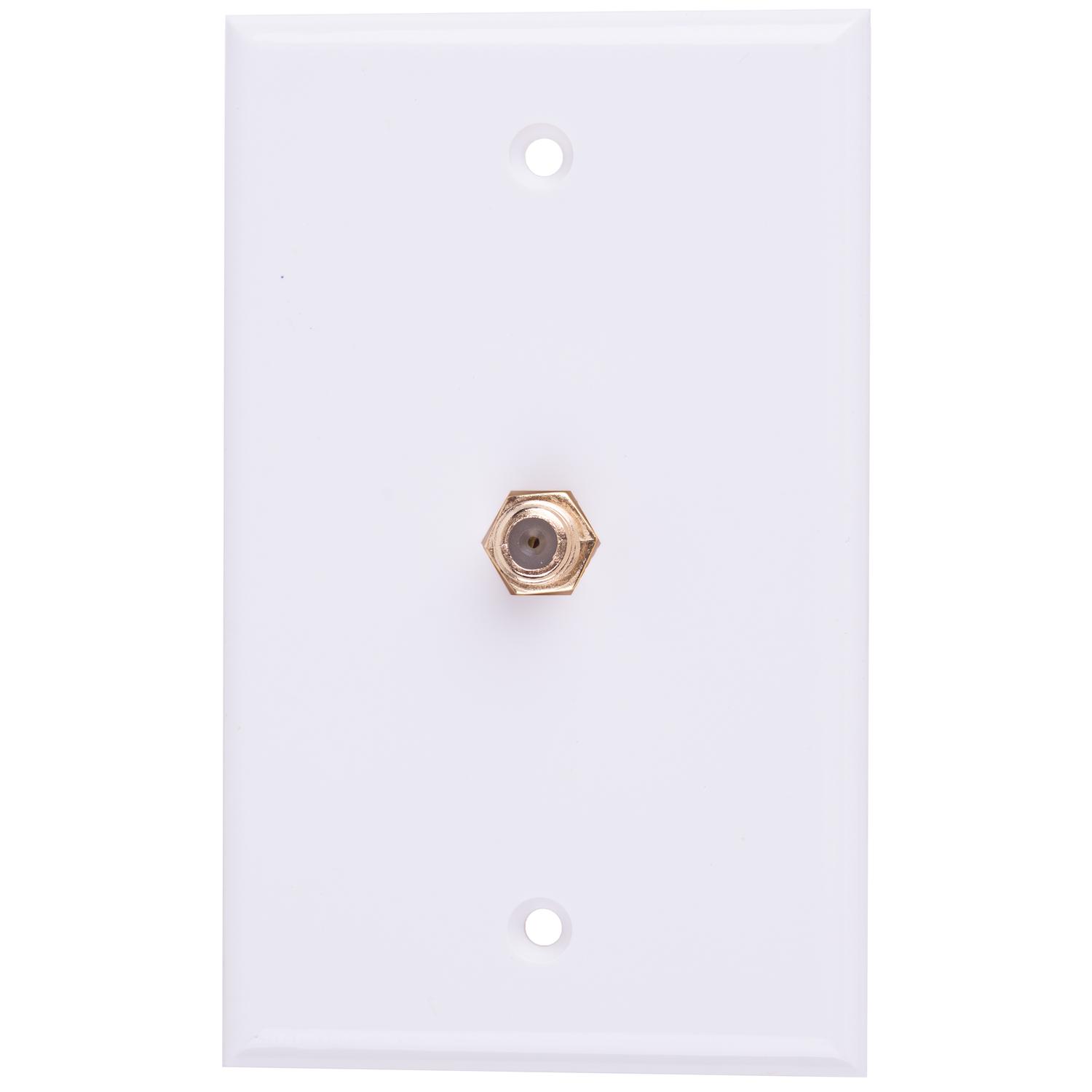 Monster Just Hook It Up White 1 gang Plastic Coaxial Wall Plate 1 pk