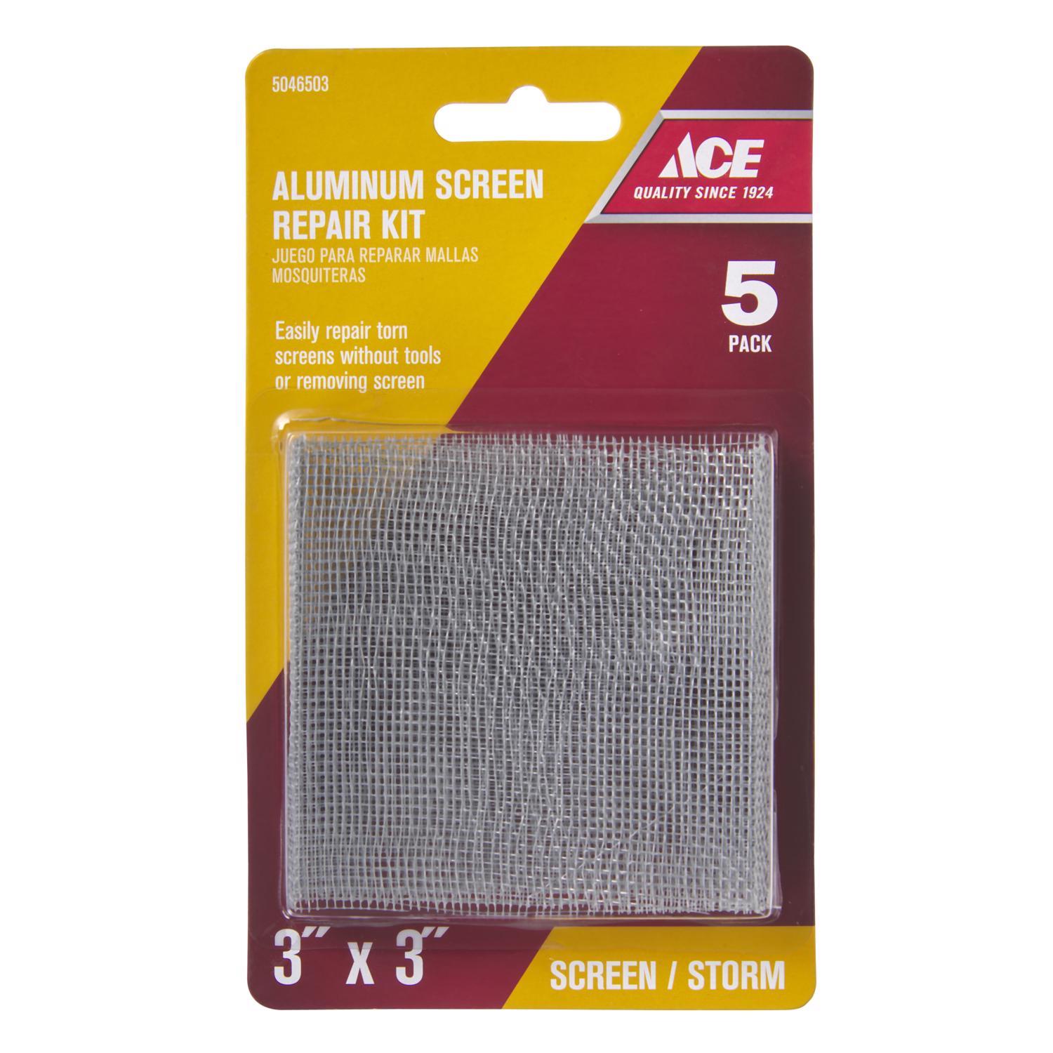 Ace Gray Aluminum Screen Repair Patch 3 in. W X 3 in. L 5 pk
