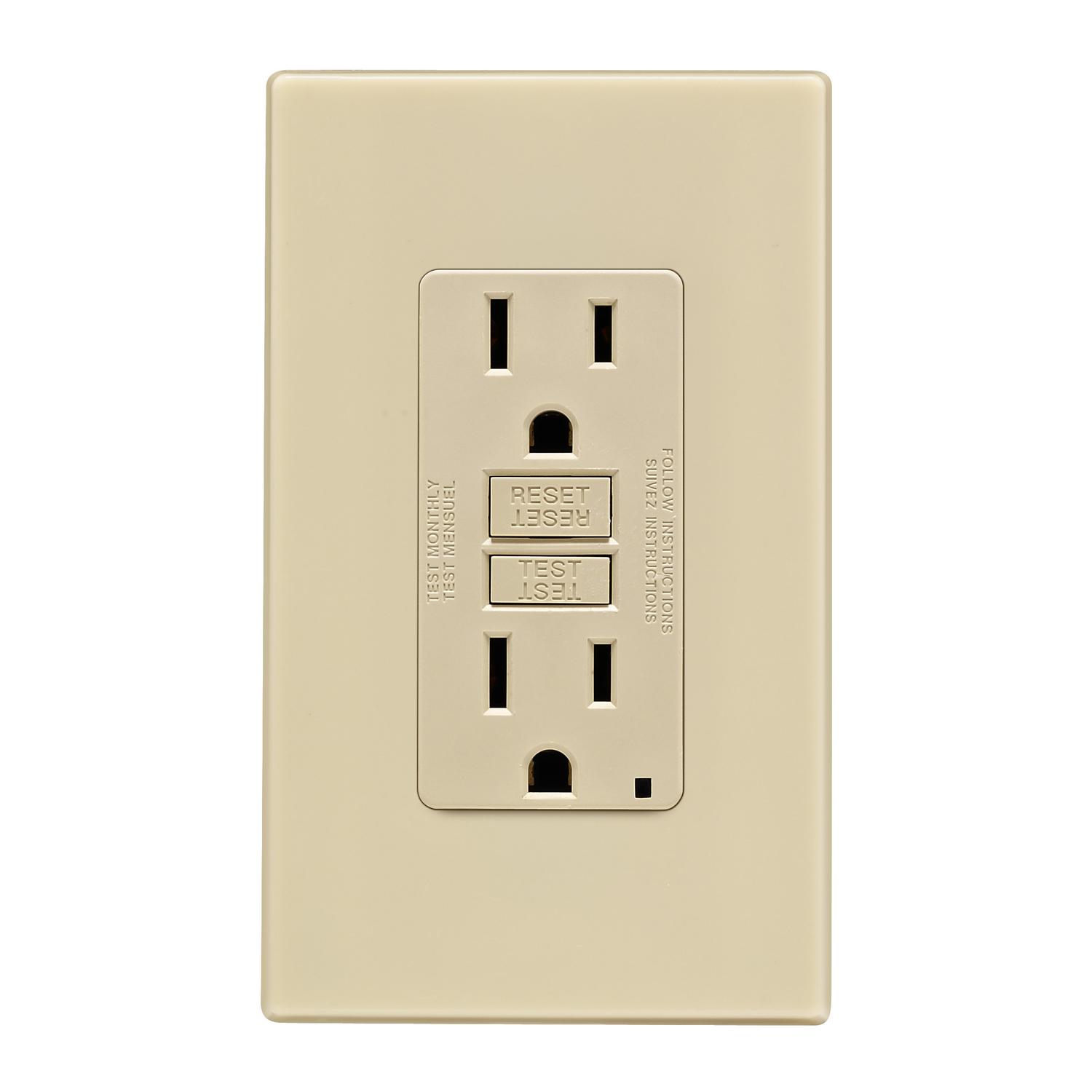 Leviton SmartlockPro 15 amps 125 V Duplex Ivory GFCI Outlet 5-15R 1 pk