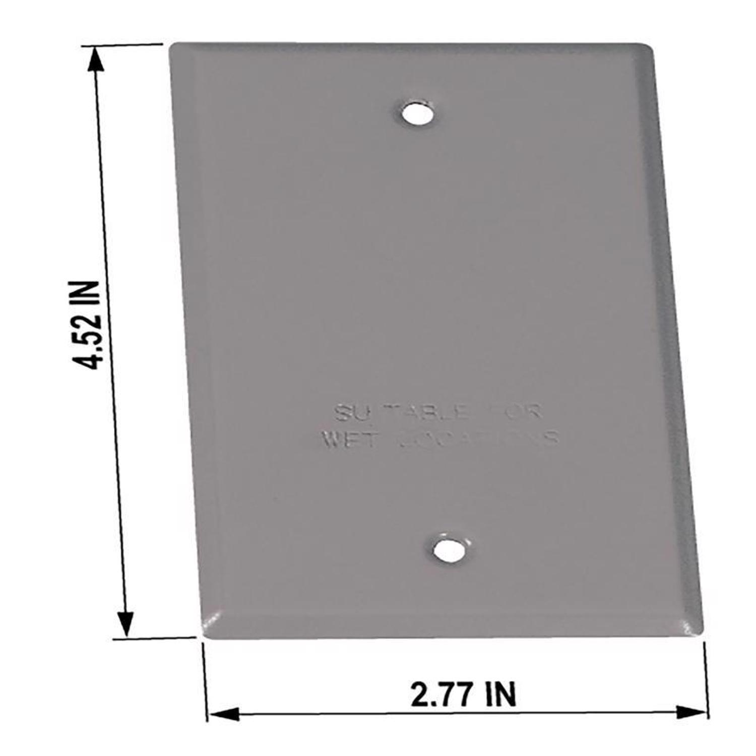 Sigma Engineered Solutions Rectangle Steel 1 gang 4.52 in. H X 2.77 in. W Flat Box Cover