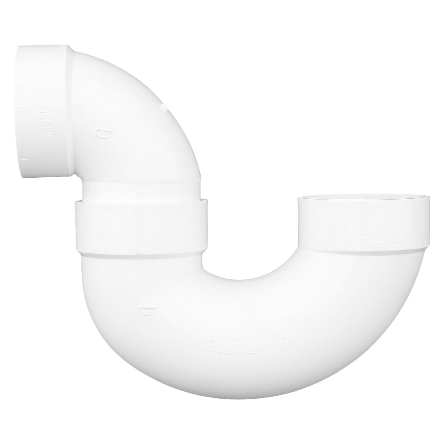 Charlotte Pipe Schedule 40 4 in. Hub X 4 in. D Hub PVC P-Trap 1 pk