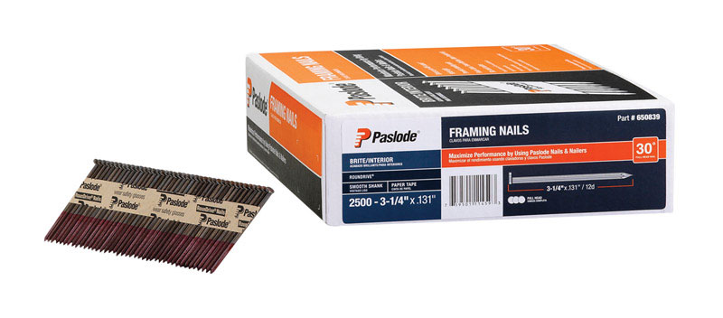 Paslode Framing Nail Angled 3-1/4 in. x 0.131 in. Paper Collated Smooth 2 500 / Box