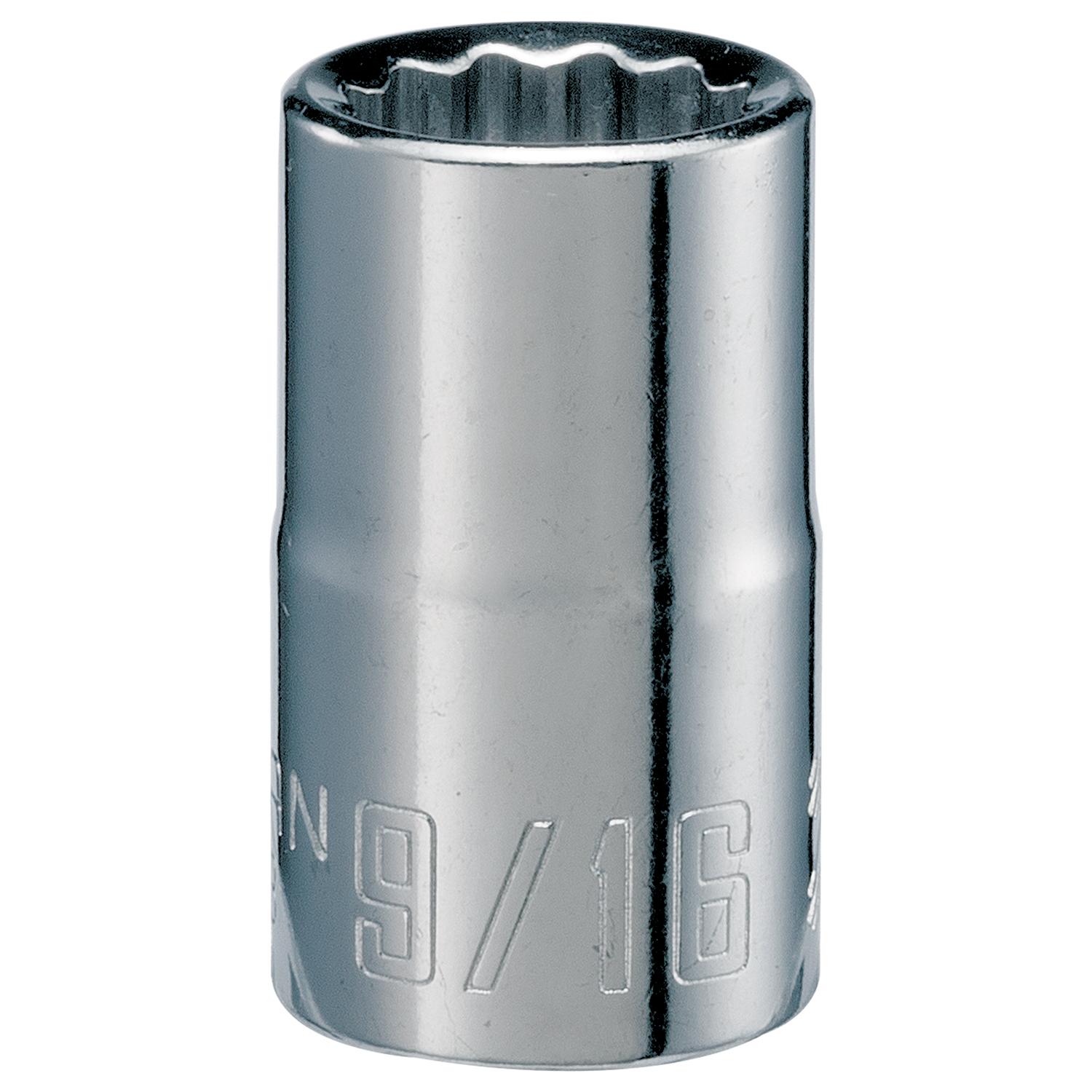 Craftsman 9/16 in. X 1/2 in. drive SAE 12 Point Standard Shallow Socket 1 pc