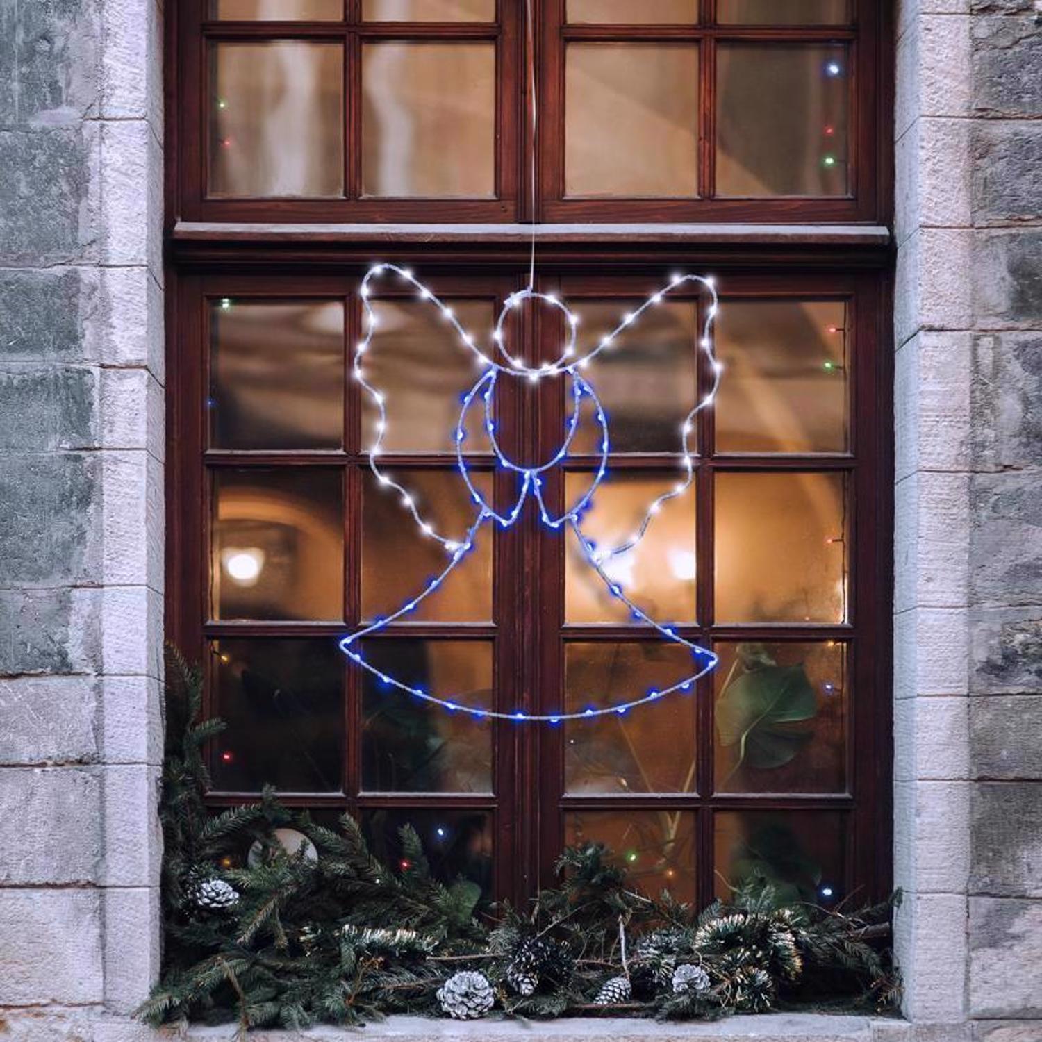 Celebrations LED Multi Angel Silhoutte 13 in. Hanging Decor