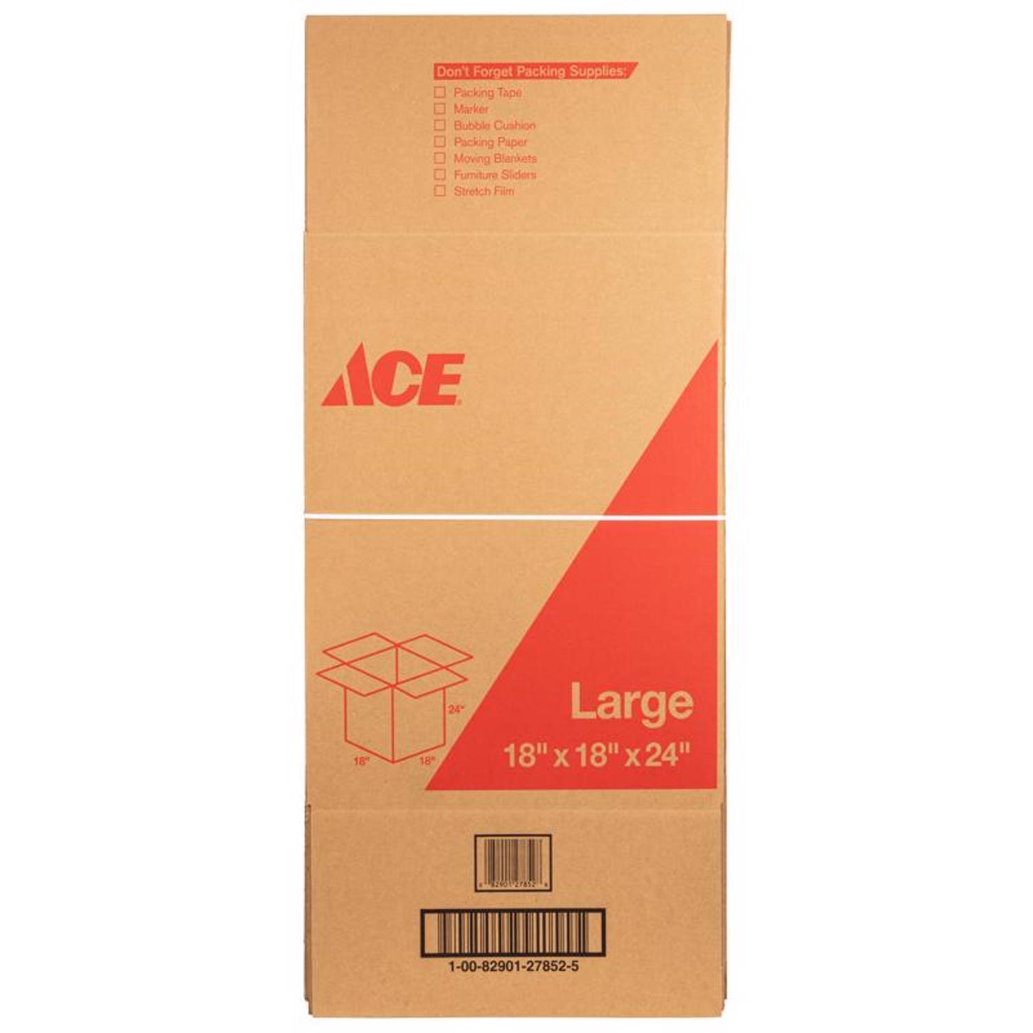 Ace 24 in. H X 18 in. W X 18 in. L Cardboard Corrgugated Box 1 pk