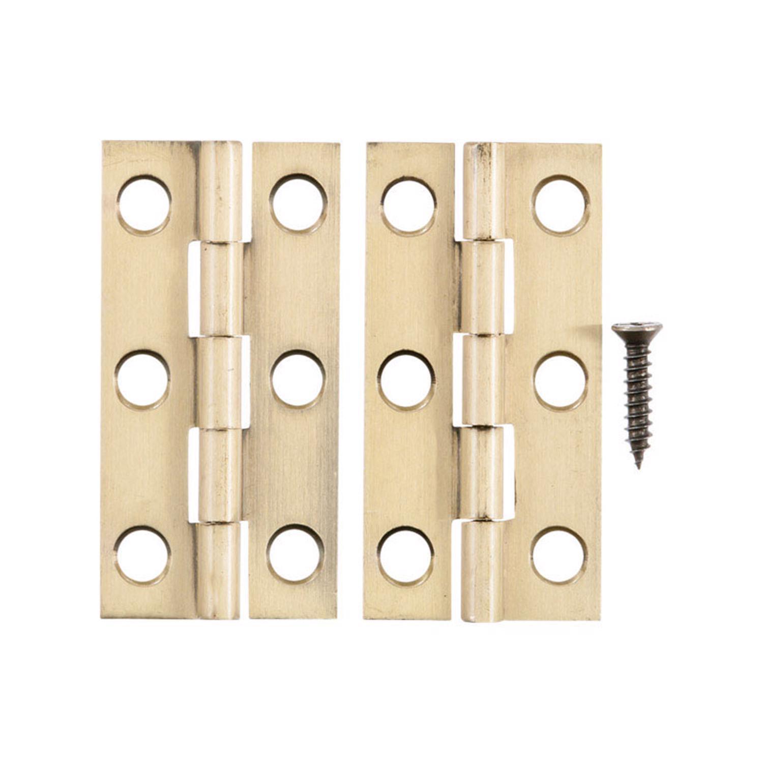 Ace 2 in. W X 1 in. L Antique Brass Brass Narrow Hinge 2 pk