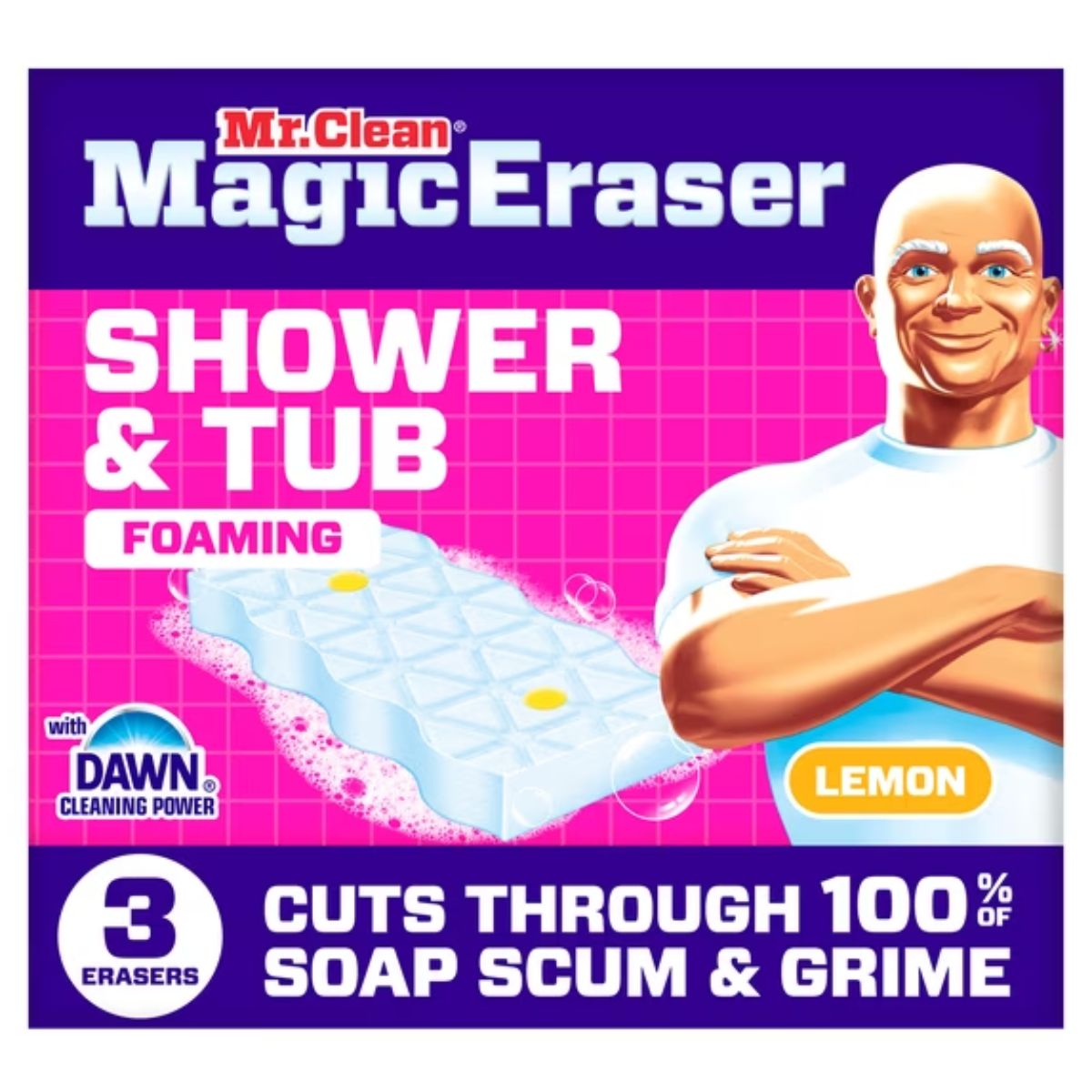 Mr. Clean Magic Eraser Sponge, Shower & Tub Cleane 3 Pieces