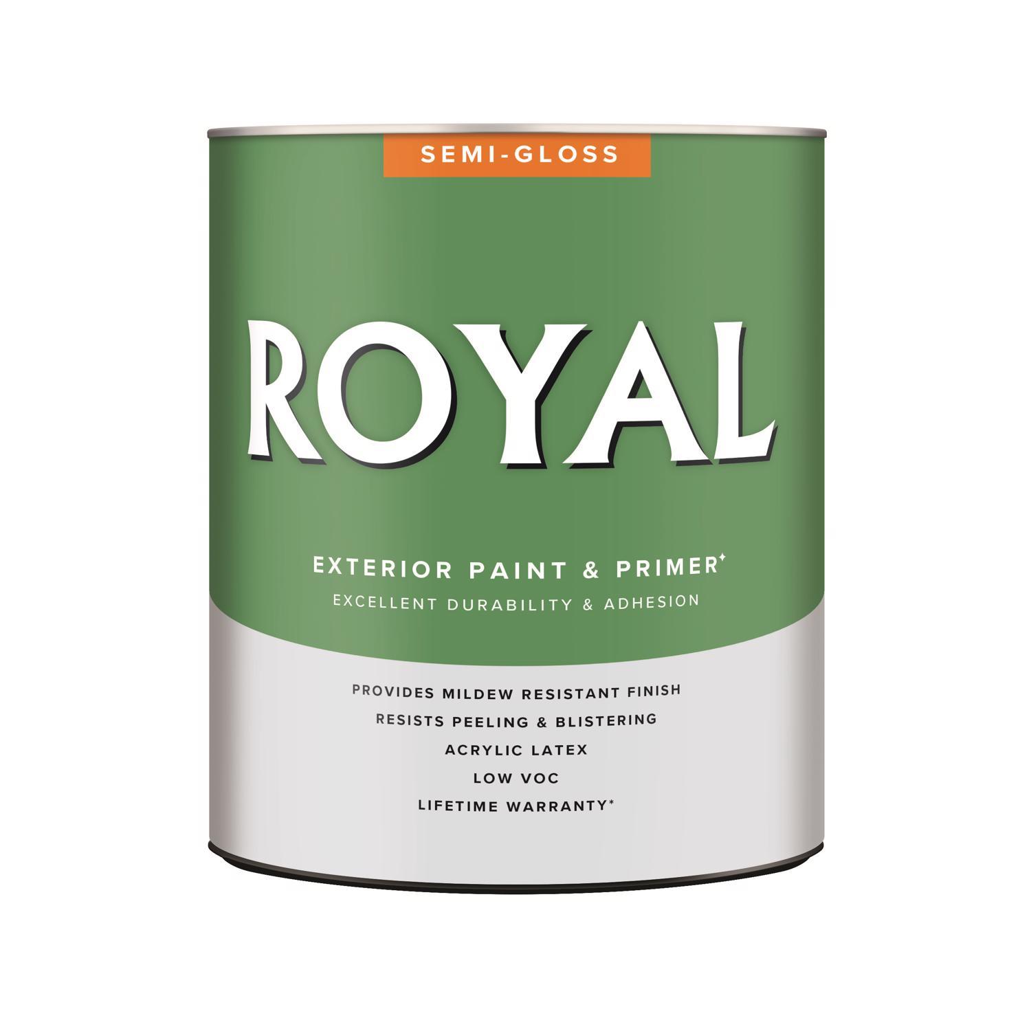 Royal Semi-Gloss High Hiding White Paint Exterior 1 qt