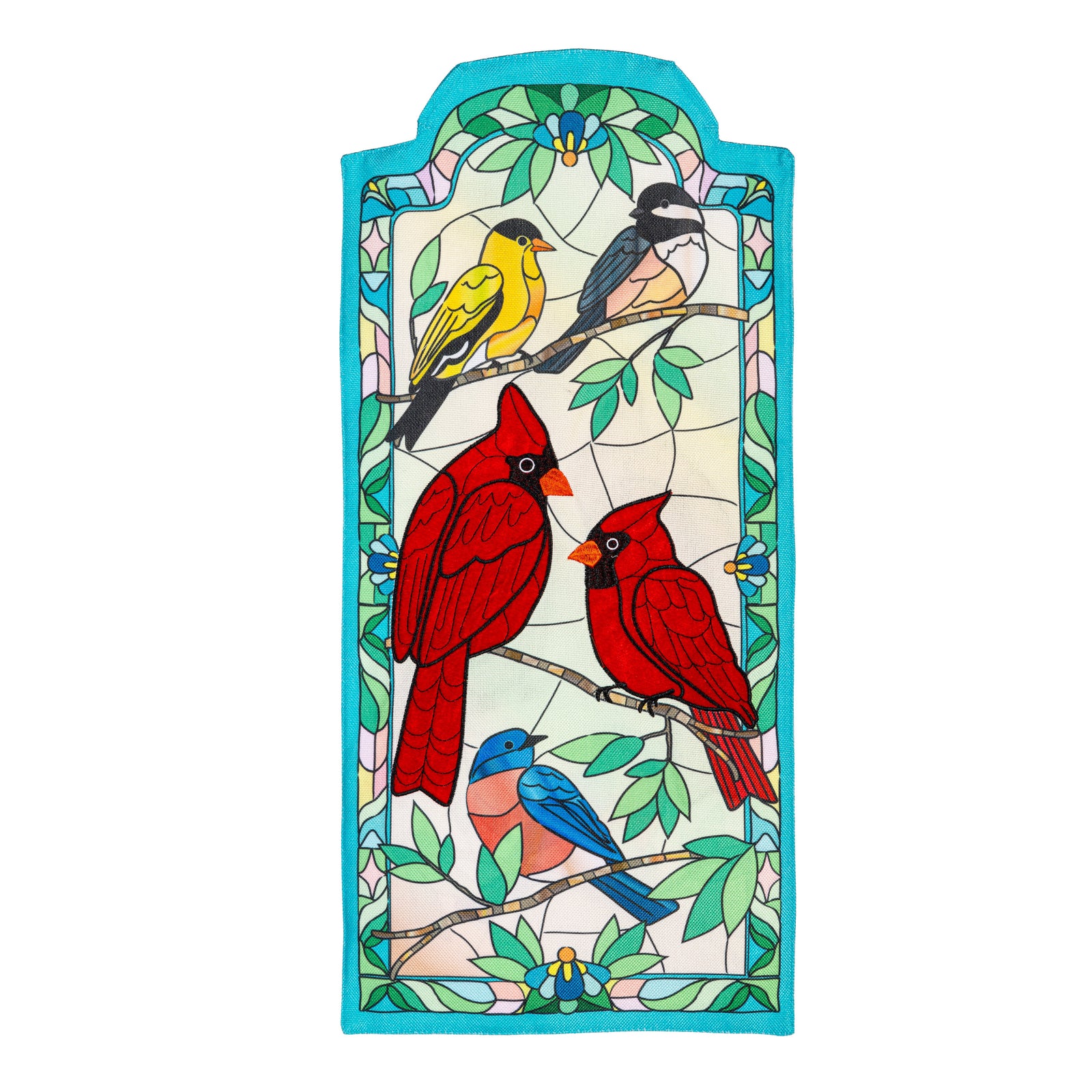 Evergreen Stained Glass Songbirds Everlasting Impression