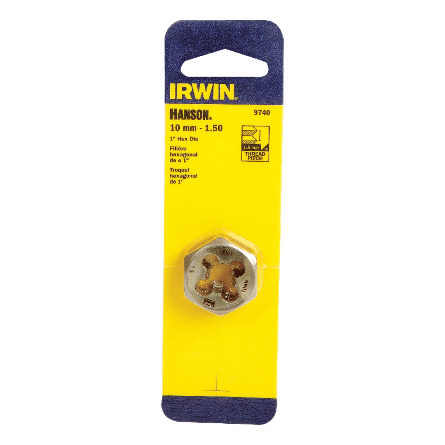 Irwin Hanson High Carbon Steel Metric Hexagon Die 10 - 1.50 mm 1 pc