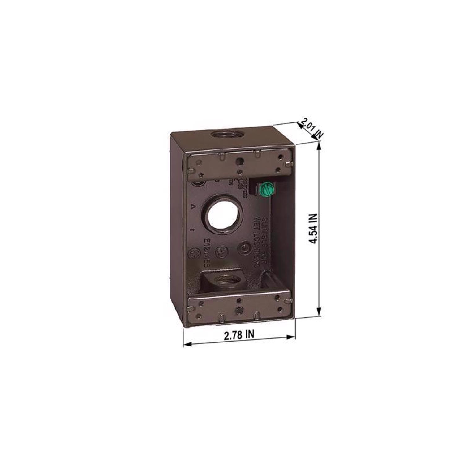 Sigma Engineered Solutions New Work 18.3 cu in Rectangle Die-Cast Metal 1 gang Weatherproof Box Bron