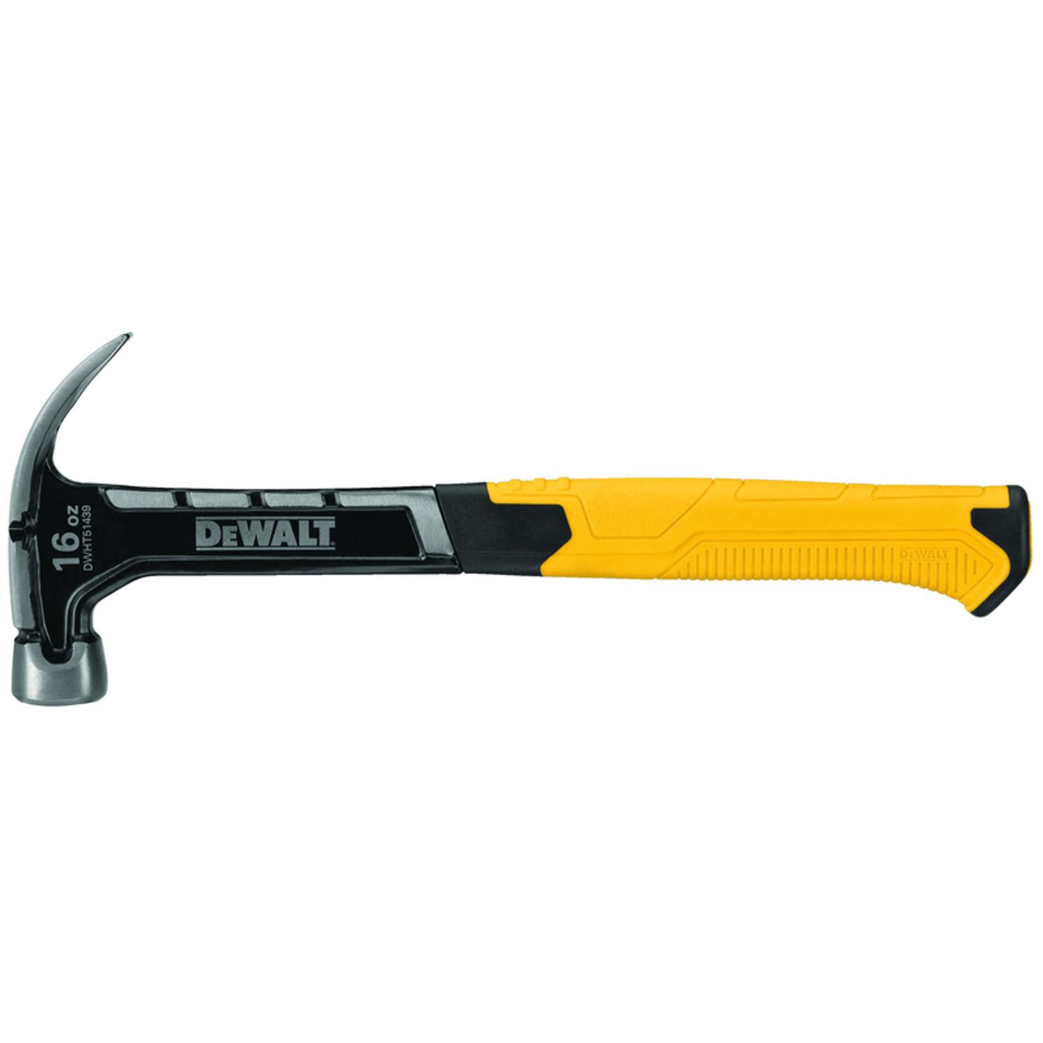 DeWalt 16 oz Smooth Face Curve Claw Hammer 11.75 in. Steel Handle