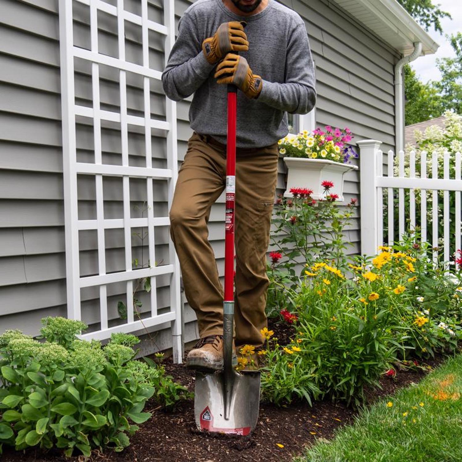 Ace 57.25 in. Steel Round Digging Shovel Fiberglass Handle