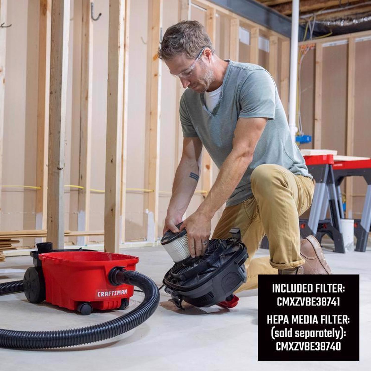 Craftsman 4 gal Corded Wet/Dry Vacuum Tool Only 120 V 5 HP