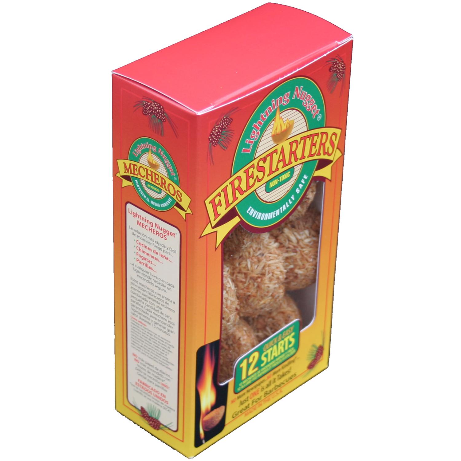 Lightning Nugget Natural Pine Fire Starter 15 min 12 pk