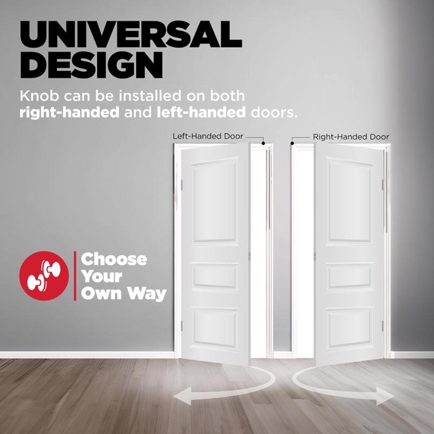 Kwikset Tylo Polished Brass Deadbolt and Passage Door Knob 1-3/4 in.