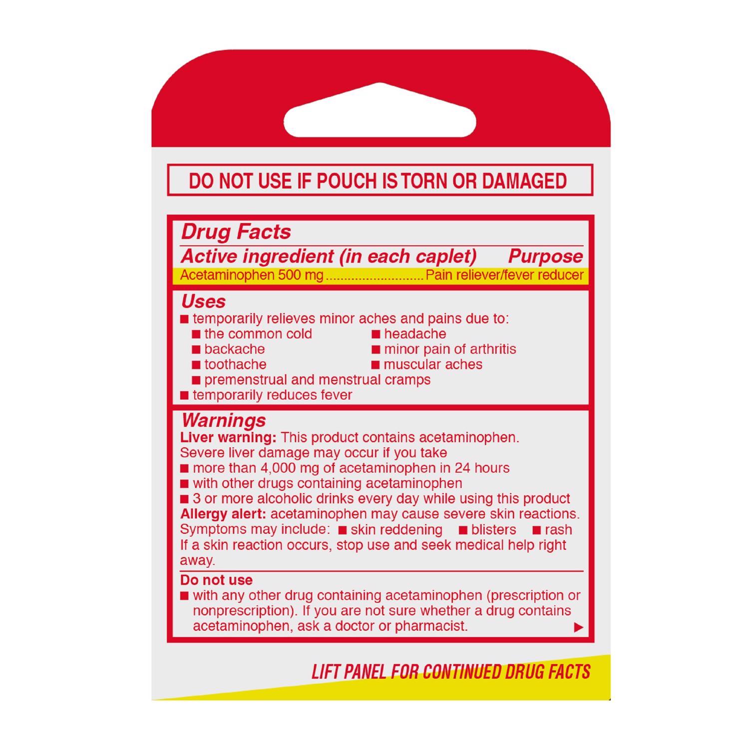 Tylenol 500 mg White Extra Strength Acetaminophen 6 pk