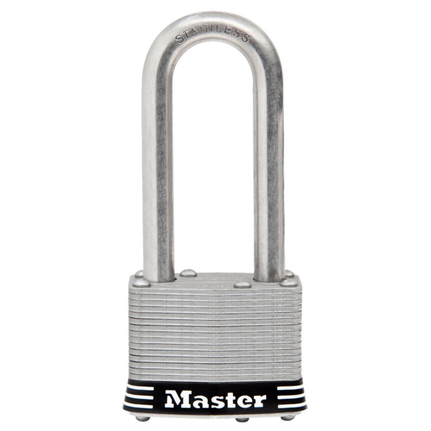 Master Lock 4-3/8 in. H X 2 in. W Laminated Steel 4-Pin Tumbler Weather-Resistant Padlock