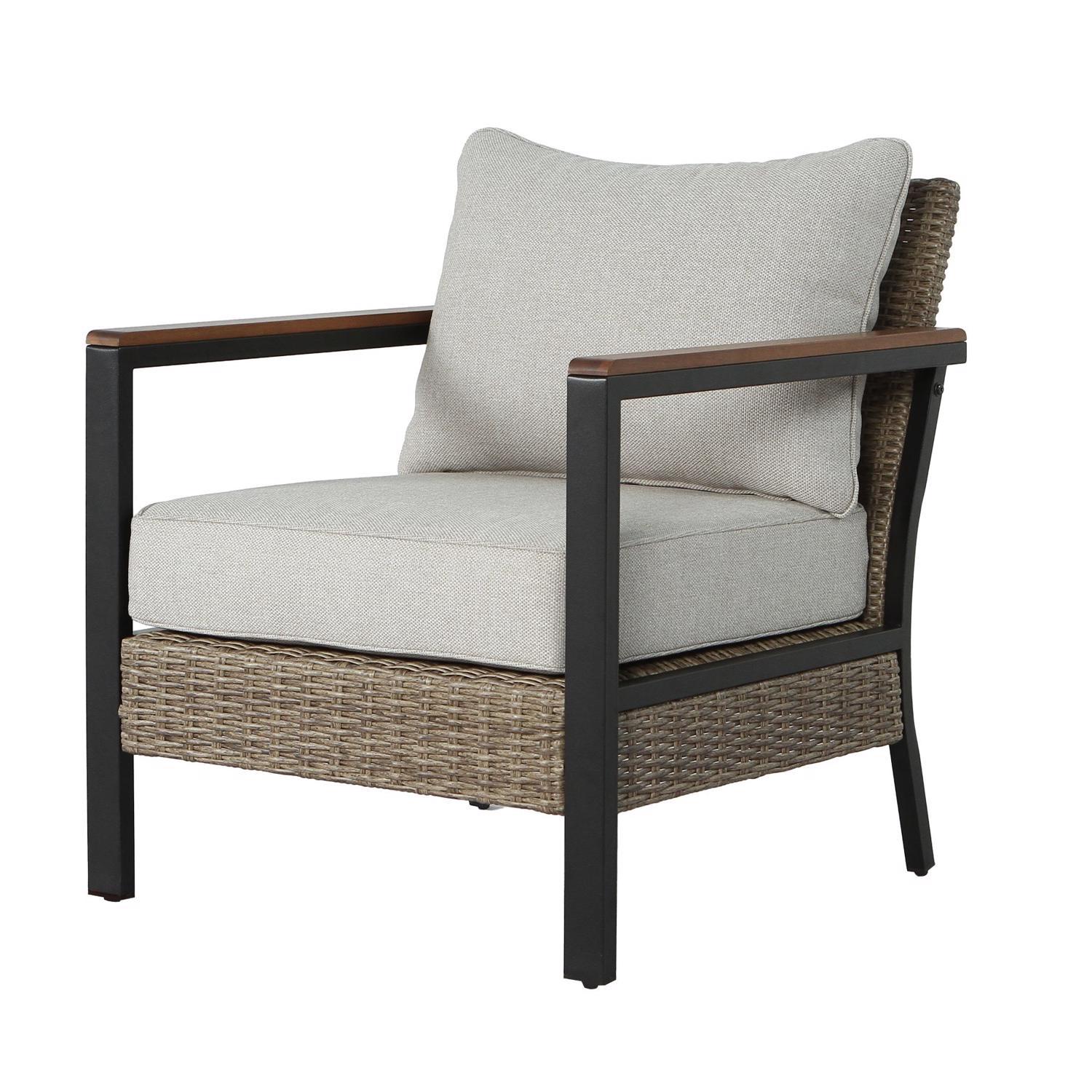 Living Accents Rhett 4 pc Black Steel Contemporary Patio Set Tan