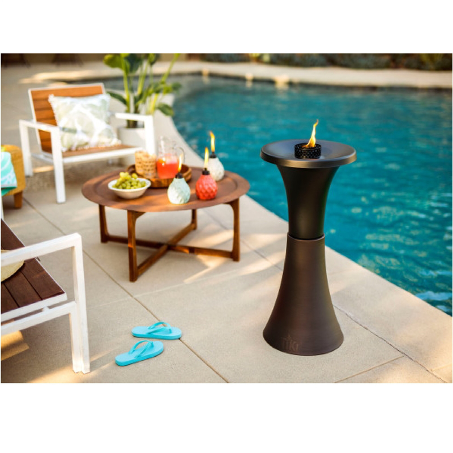 Tiki Assorted Glass 6 in. Seaside Escape Tabletop Torch 1 pc