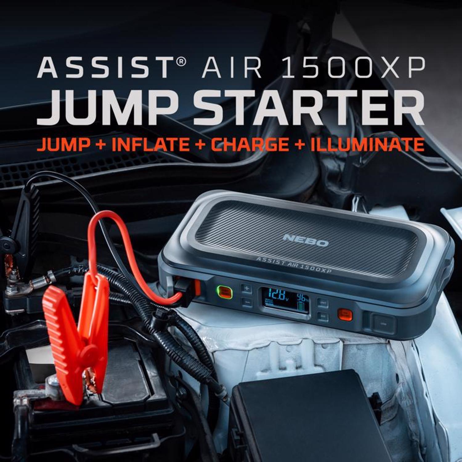 NEBO Assist Air Automatic 12 V 1500 amps Jump Starter and Inflator