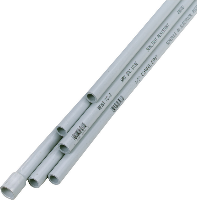 Cantex 1/2 in. Dia. x 10 ft. L Electrical Conduit Rigid PVC