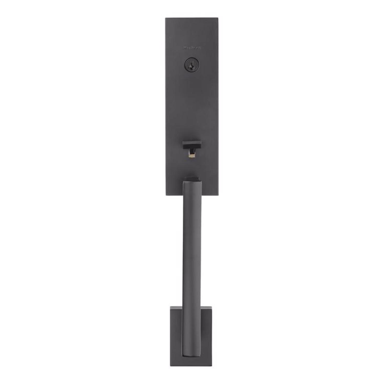 Kwikset Matte Black Entry Handleset KW1 1-3/4 in.