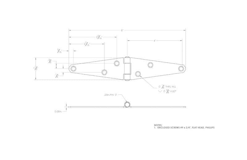 Ace 4 in. L Zinc-Plated Light Duty Strap Hinge 2 pk