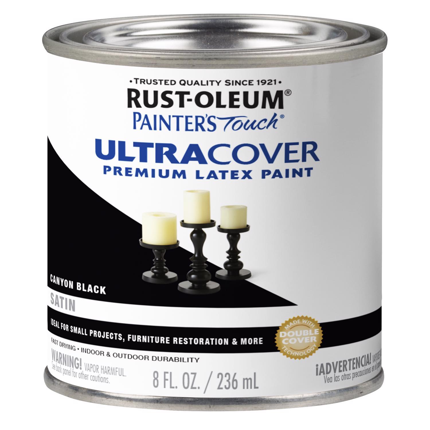 Rust-Oleum Ultra Cover Satin Canyon Black Paint Exterior and Interior 8 oz