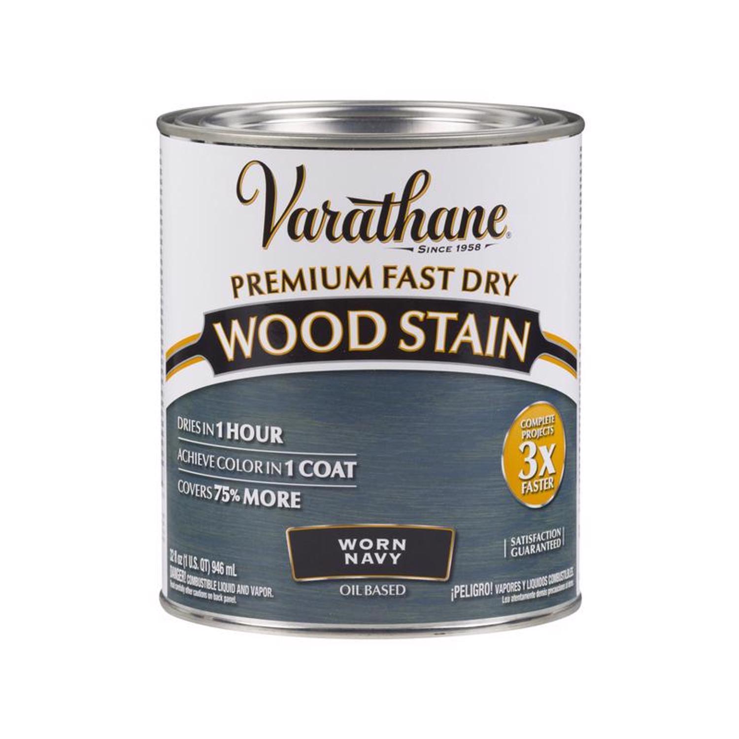 Varathane Premium Worn Navy Oil-Based Fast Dry Wood Stain 1 qt
