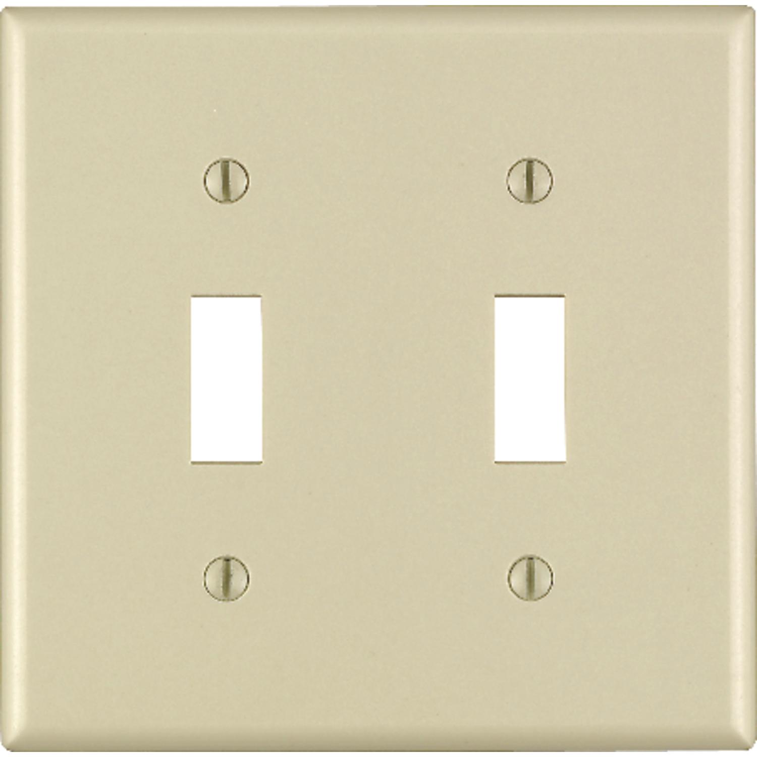 Leviton Ivory 2 gang Thermoset Plastic Toggle Wall Plate 1 pk