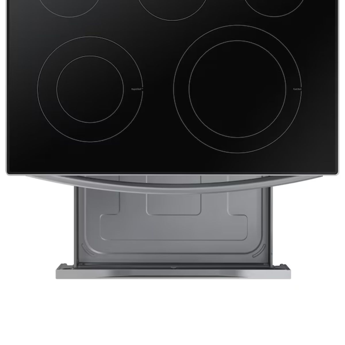 Samsung 30-in Glass Top 5 burners 6.3-cu ft Air Fry Convection Oven Freestanding Electric Range