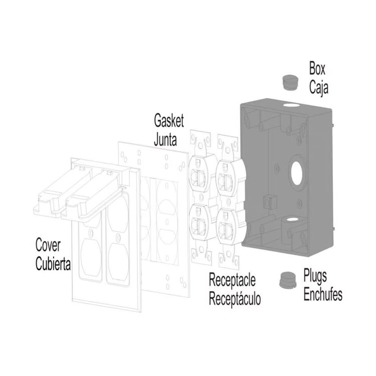 Sigma Engineered Solutions New Work 31 cu in. Square Metallic 2 gang Weatherproof Box Gray