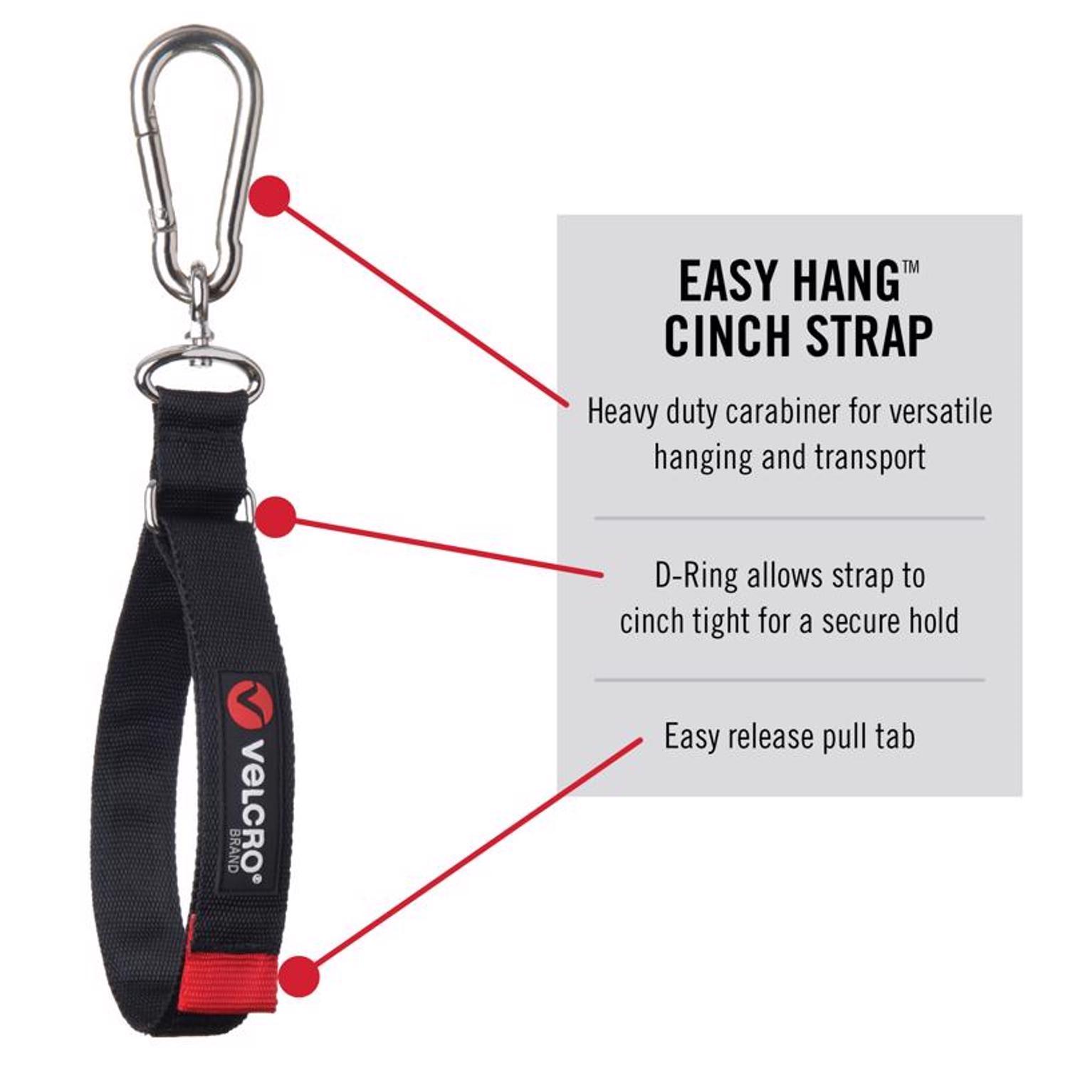 VELCRO Brand Easy Hang 30 in. L Zinc-Plated Black Nylon/Steel Large Storage Strap 350 lb. cap. 1 pk