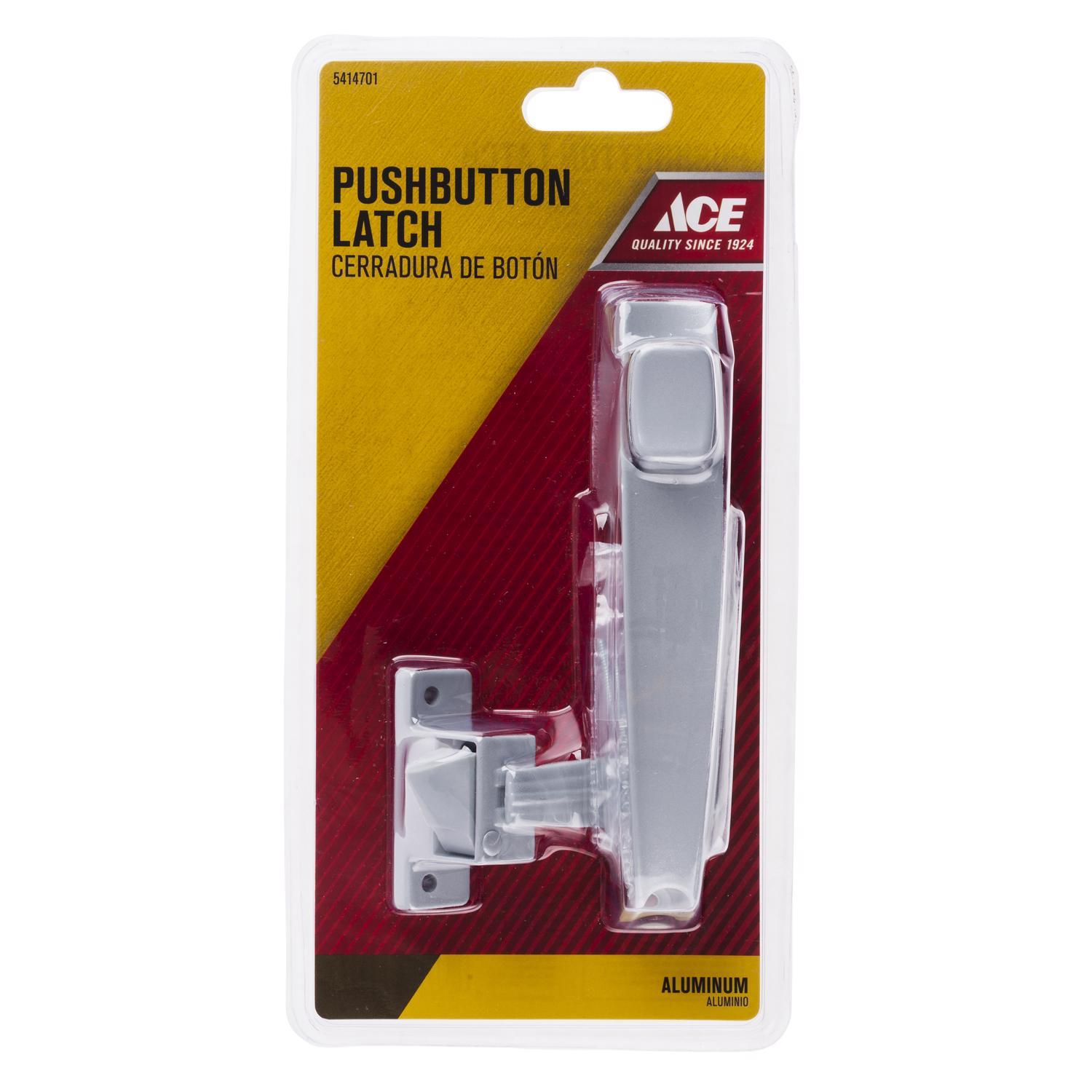 Ace Bare Silver Steel Push Button Latch 1 pk