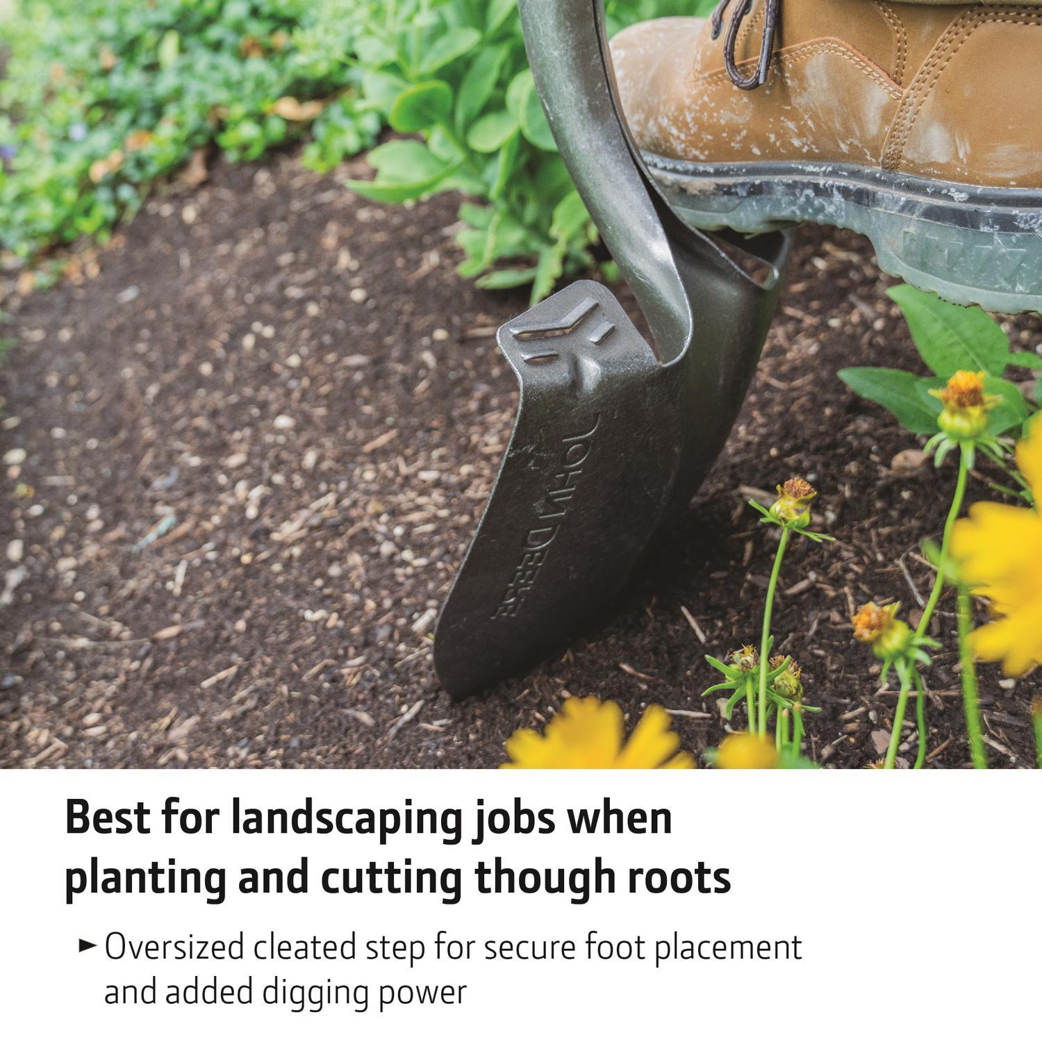 John Deere 61 in. Steel Digging Shovel Wood Handle