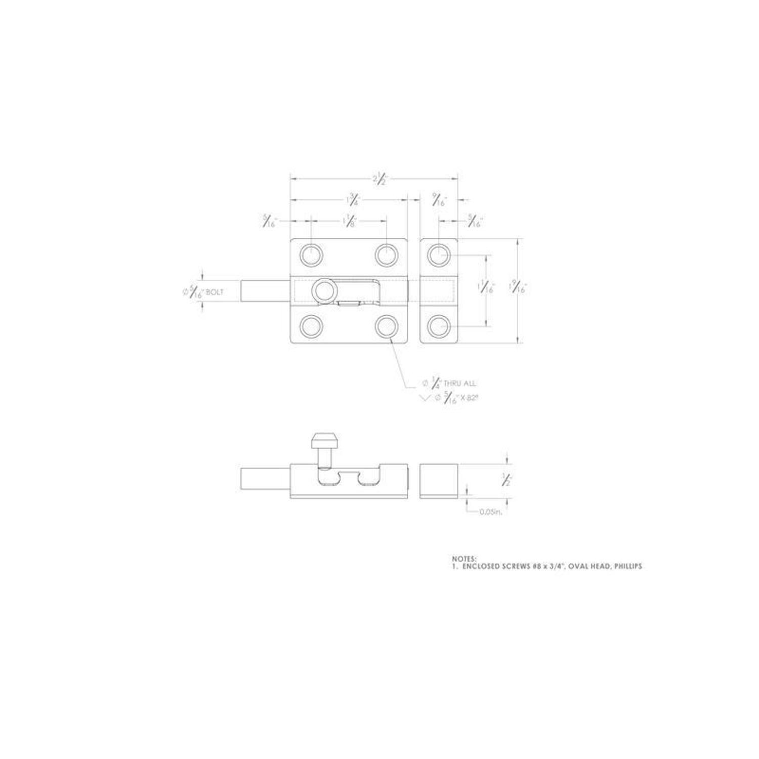 Ace 2.5 in. L Polished Stainless Steel Heavy Duty Barrel Bolt 1 pk