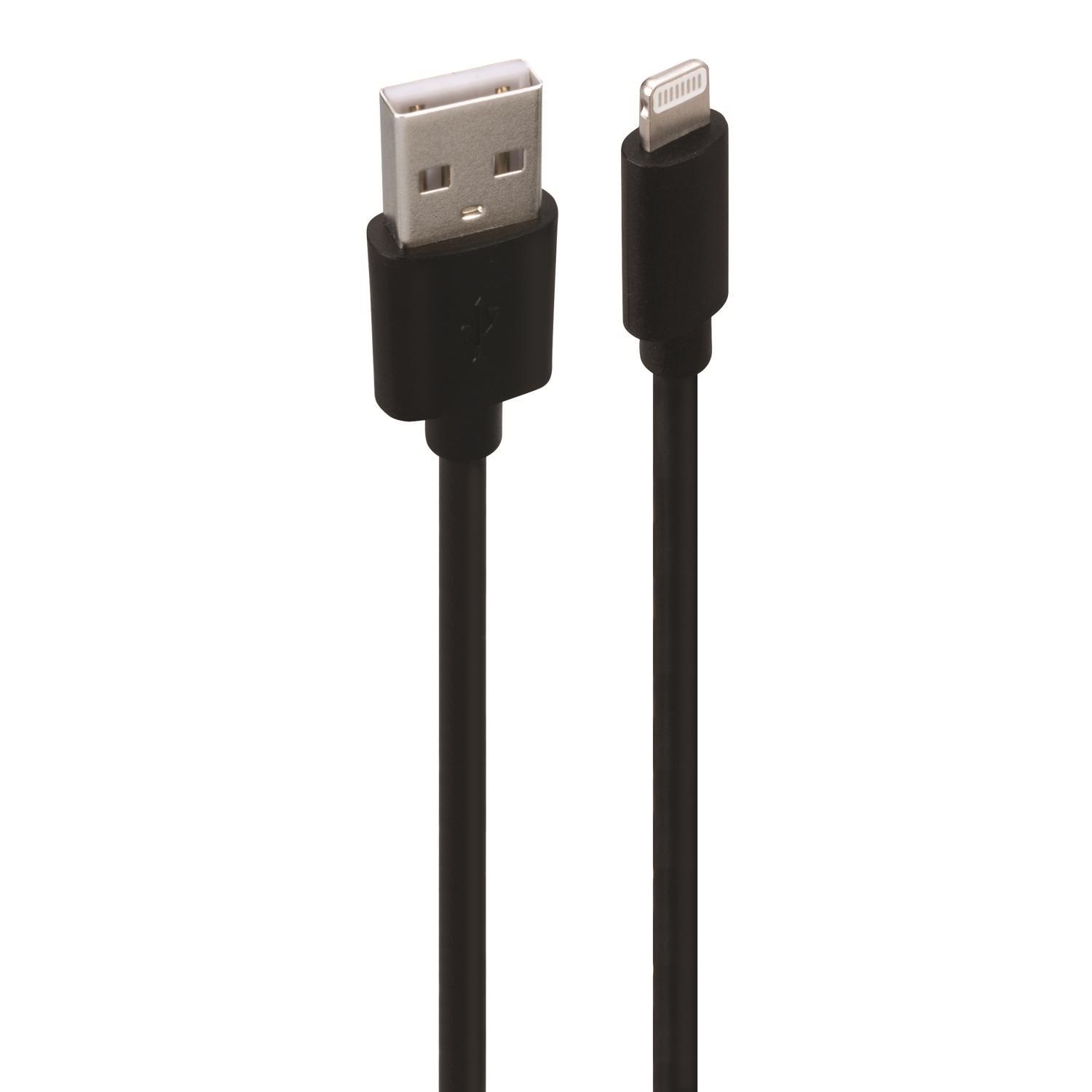 Monster Just Hook It Up Lightning to USB-A Charge and Sync Cable 6 ft. Black