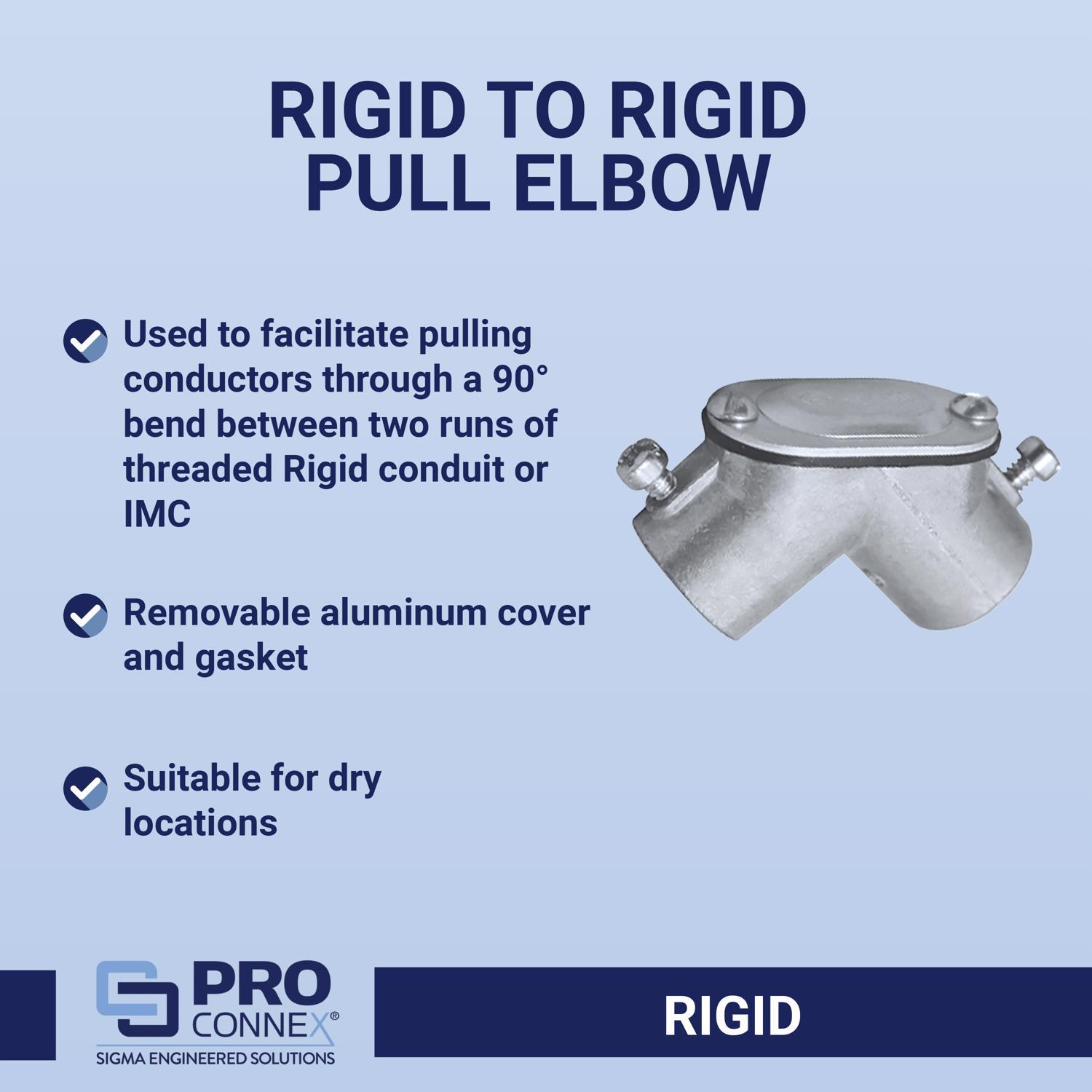 Sigma Engineered Solutions ProConnex 1/2 in. D Die-Cast Zinc Pull Elbow For Rigid/IMC 1 pk
