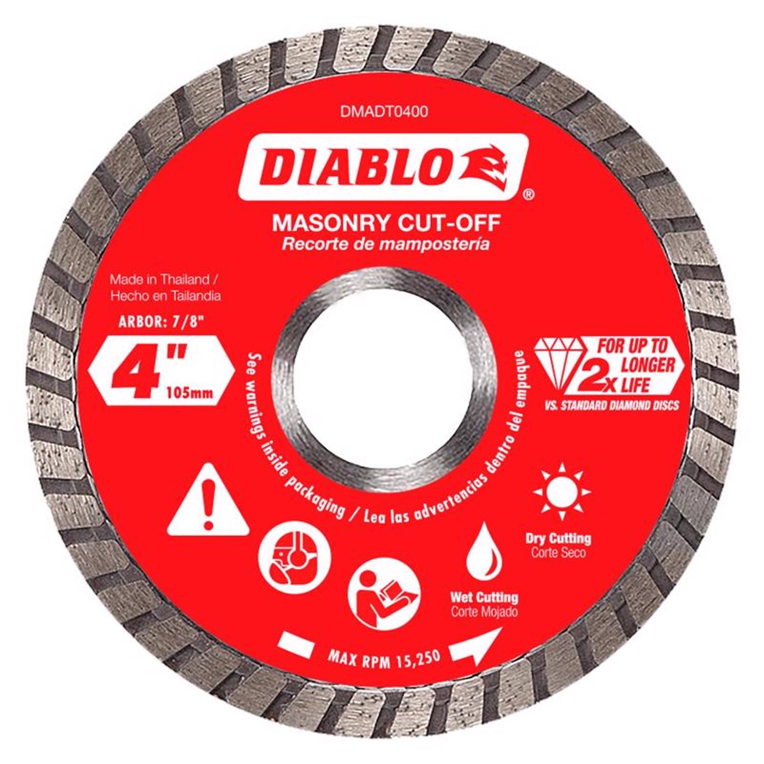 Diablo 4-1/2 in. D X 7/8 in. Diamond Masonry Cut-Off Disc 1 Pack