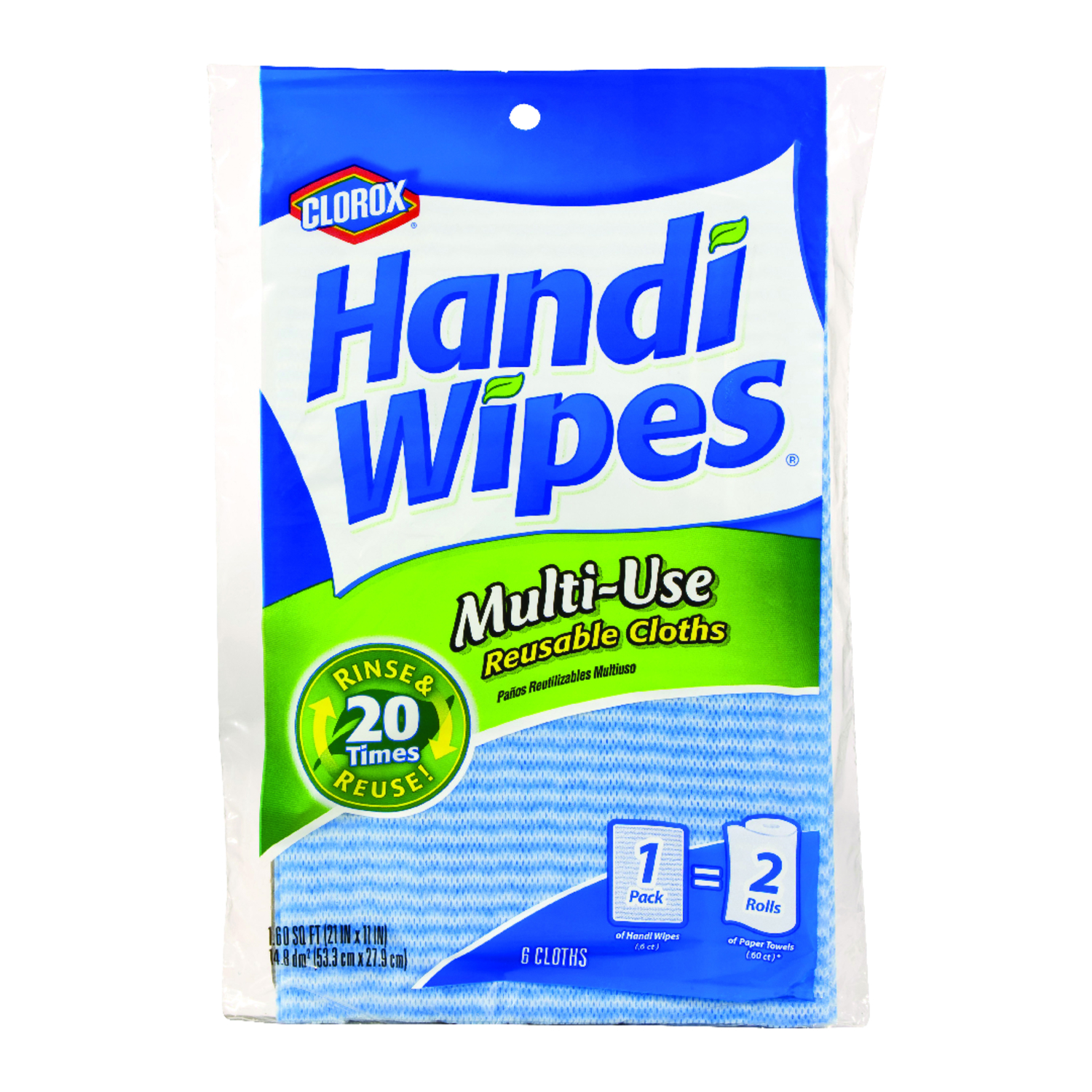 Clorox Handi Wipes Paper Cleaning Cloth 11 in. W X 21 in. L 6 pk