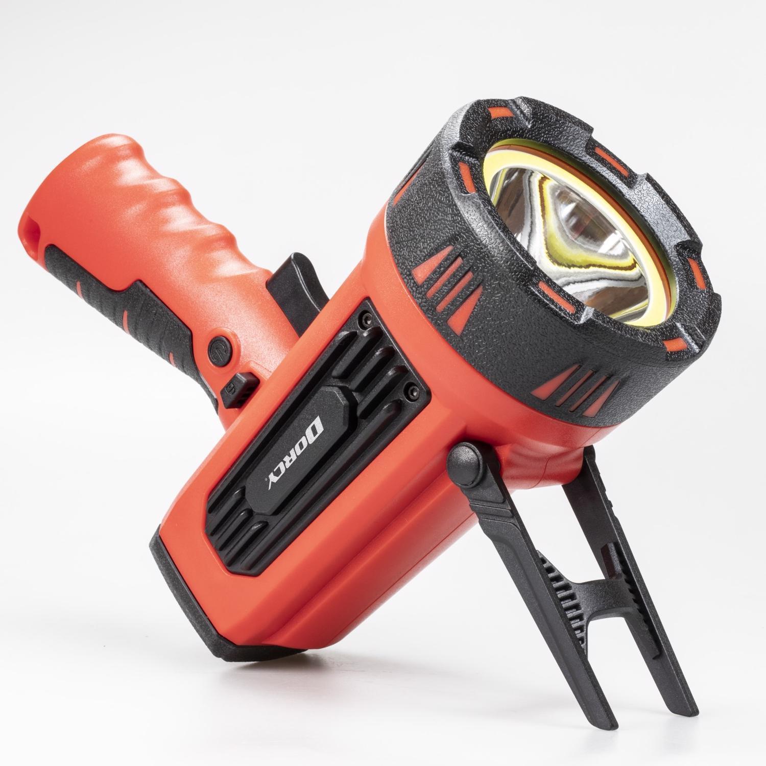 Dorcy 1300 lm Black/Red LED Spotlight + Power Bank 4400 mAh Lithium Ion Battery