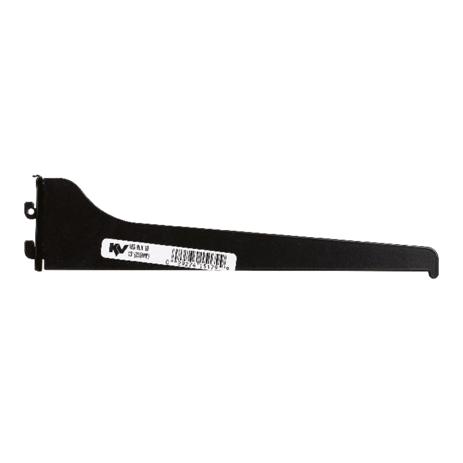 Knape & Vogt Black Steel Regular Duty Bracket 16 Ga. 10 in. L 160 lb