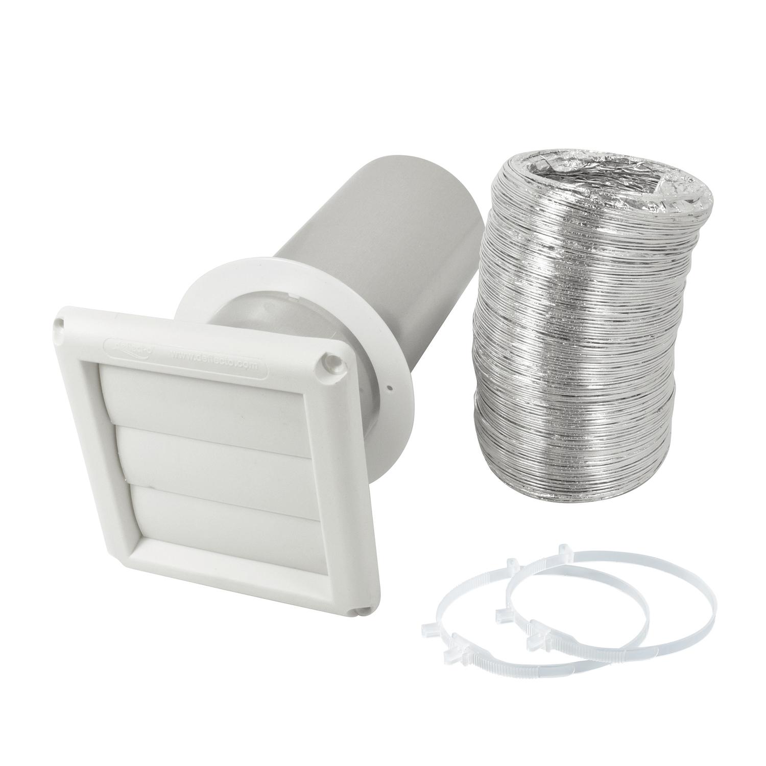 Ace 4 in. W X 6 in. L White Plastic Dryer Vent Kit
