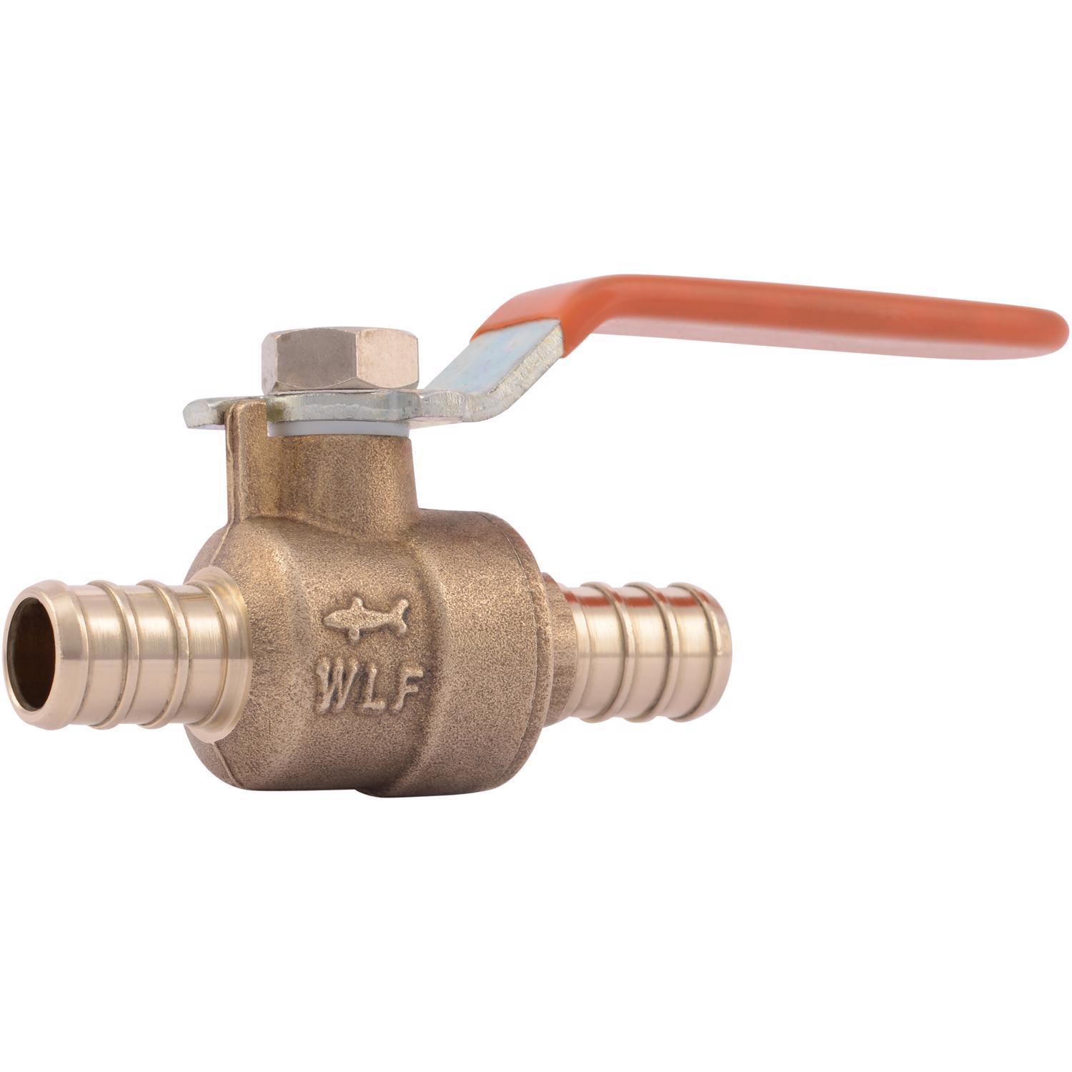 SharkBite 1/2 in. Brass Crimp Ball Valve Full Port Lever For Water