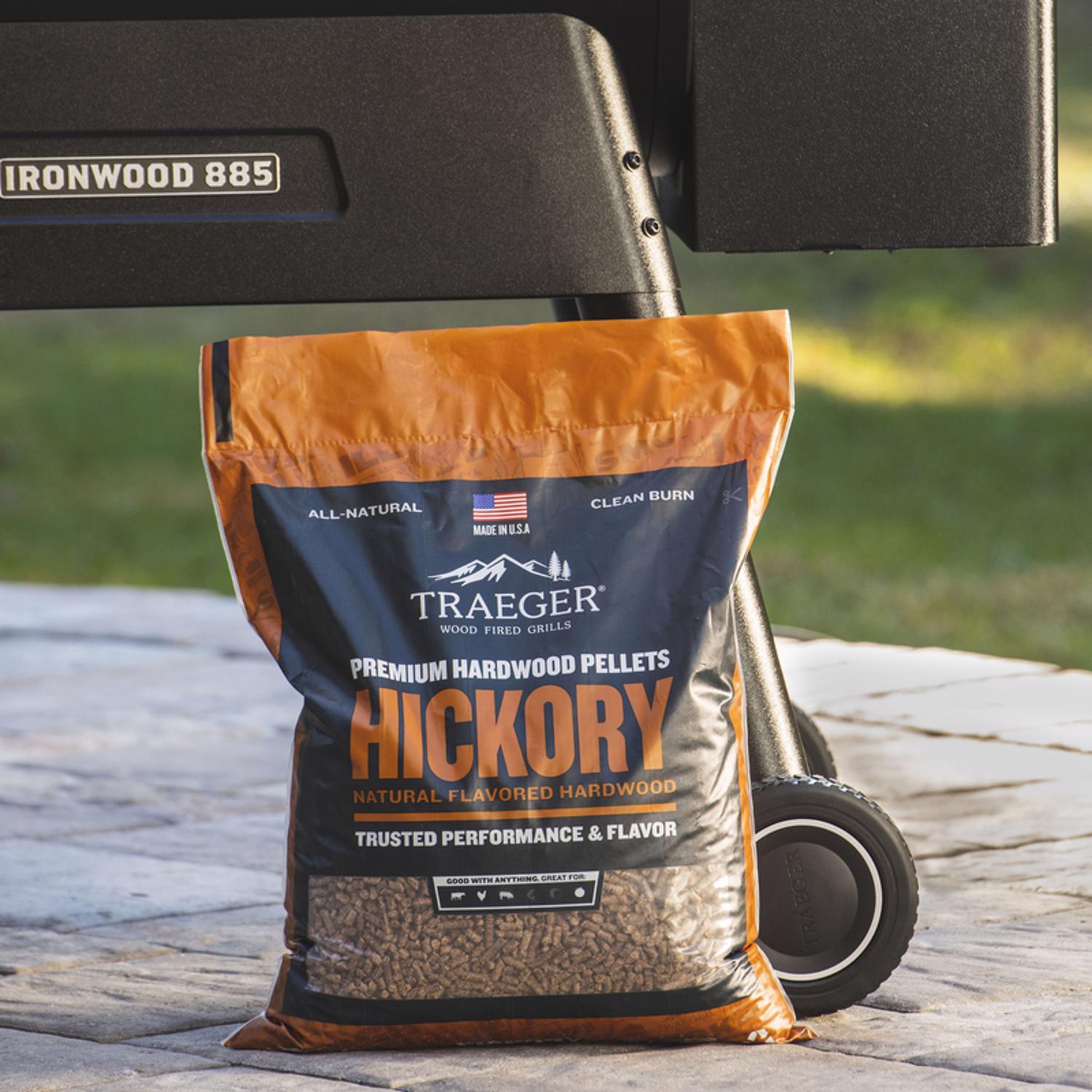 Traeger Premium All Natural Hickory BBQ Wood Pellet 20 lb Stine Home