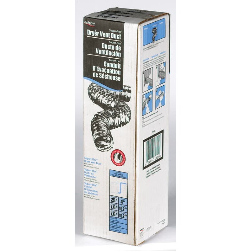 Deflect-O Supurr-Flex 300 in. L X 4 in. D Silver Aluminum Dryer Transition Duct